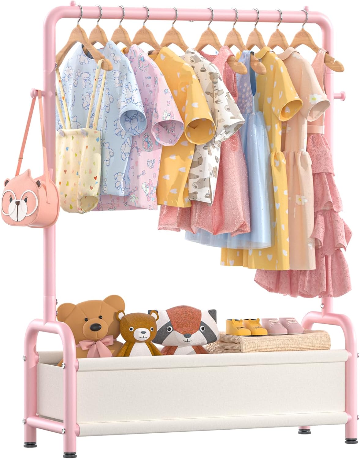Baby Clothing Hanging Rack - Kids Clothing Rack with Storage Shelf,
