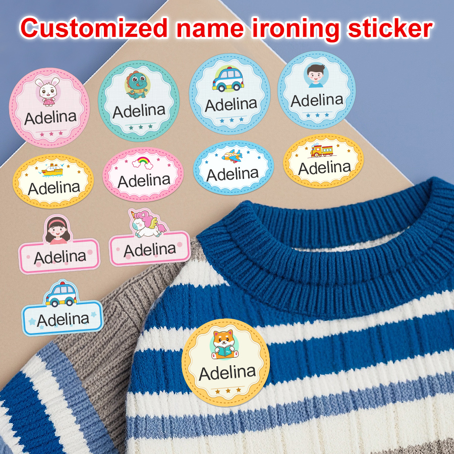 Baby Clothing Labels - Personalized Kids Waterproof Clothing Labels,Custom Iron-On/Sewn