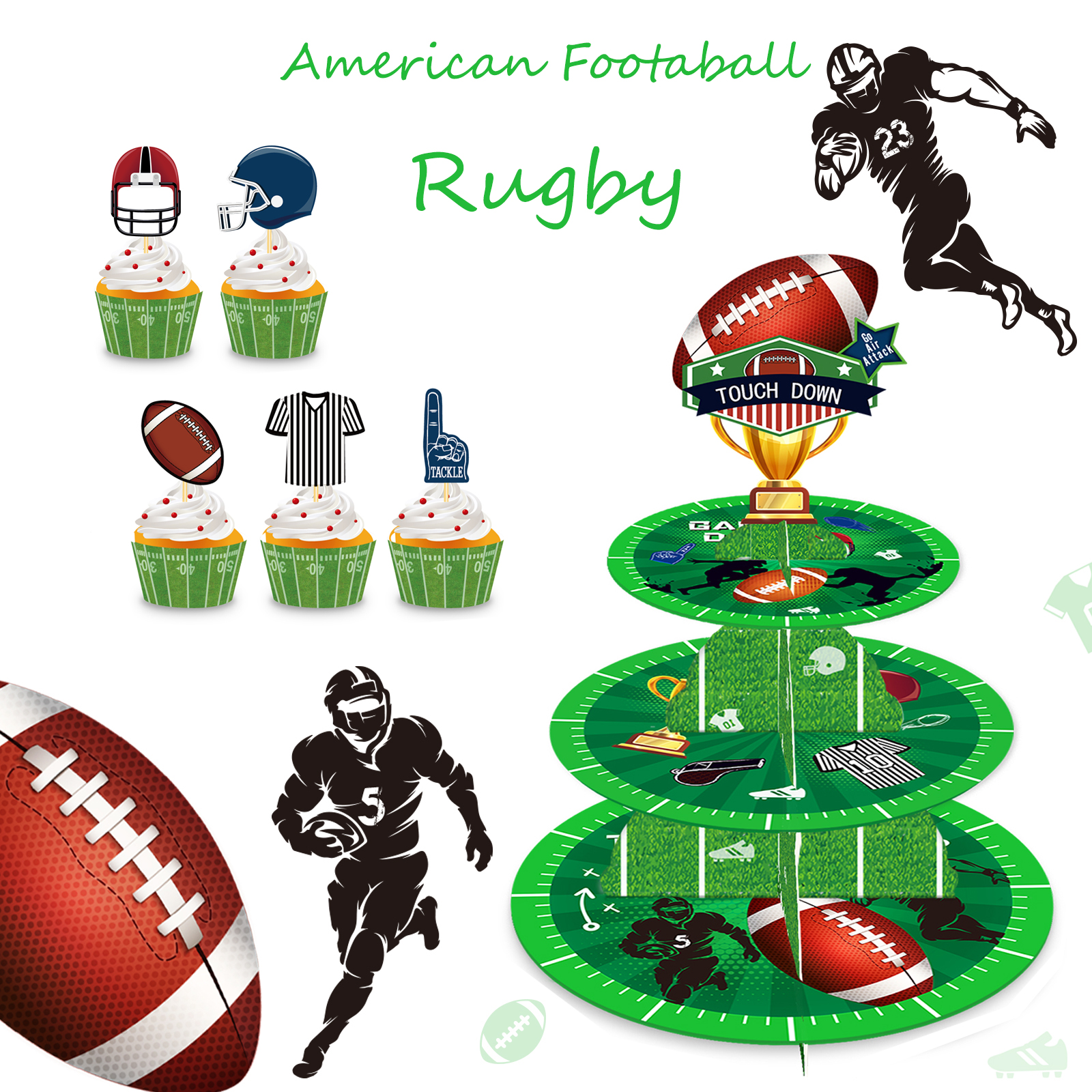 Baby Clothing Display Stand - 3 Layers Sports Rugby Football Birthday