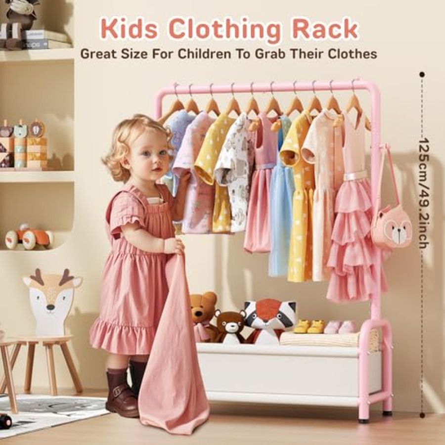 Clothing Rack with Storage She - Baby Clothing Hanging Rack avis et prix