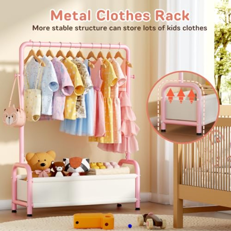 Clothing Rack with Storage She - Baby Clothing Hanging Rack avis et prix
