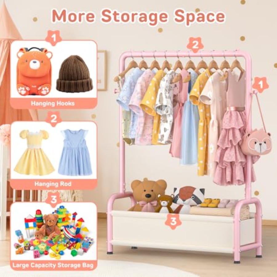 Clothing Rack with Storage She - Baby Clothing Hanging Rack avis et prix