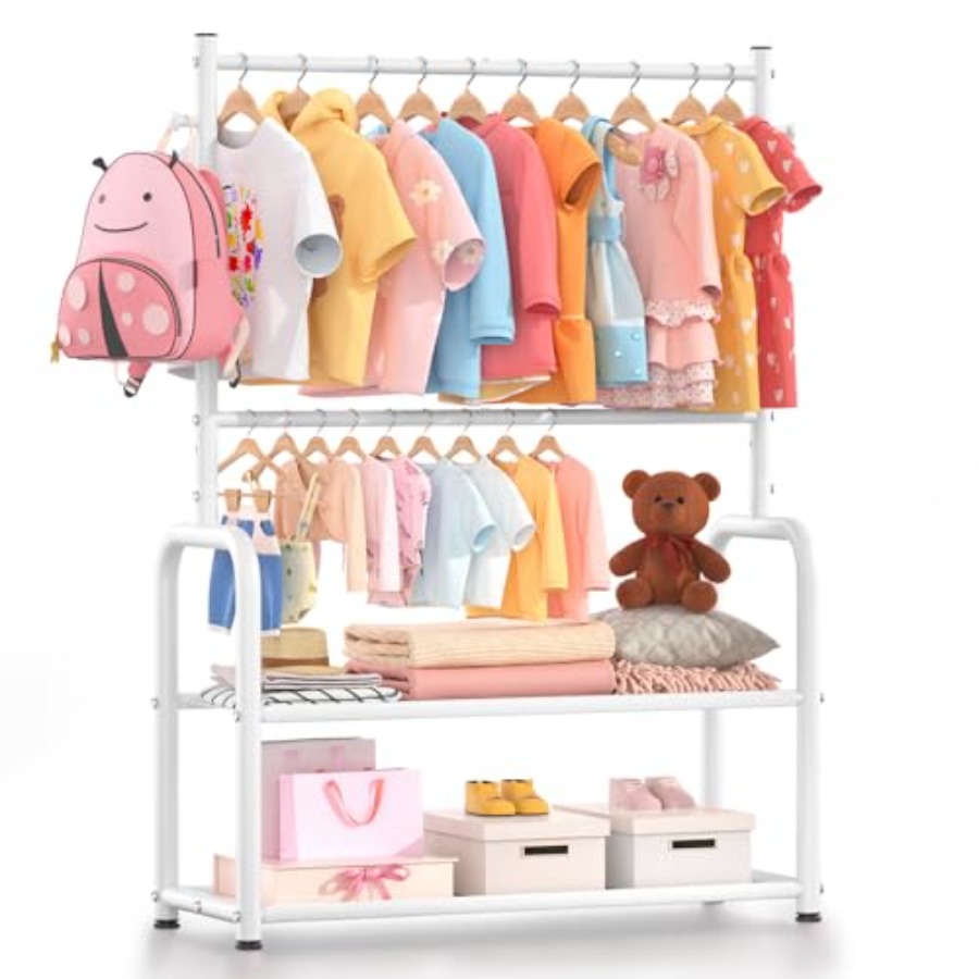 Clothing Rack with 2-Layer Sto - Baby Clothing Hanging Rack avis et prix
