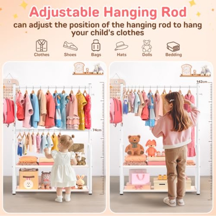 Clothing Rack with 2-Layer Sto - Baby Clothing Hanging Rack avis et prix