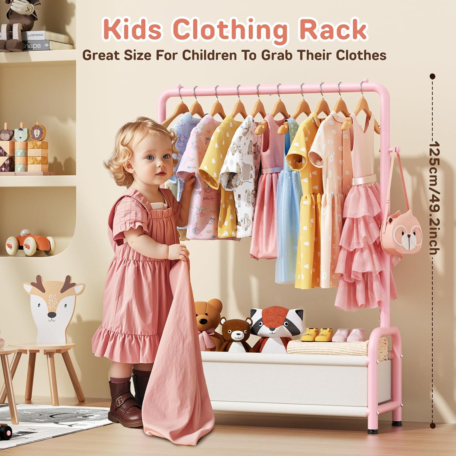 Kids Clothing Rack with Storag - Baby Clothing Hanging Rack avis et prix
