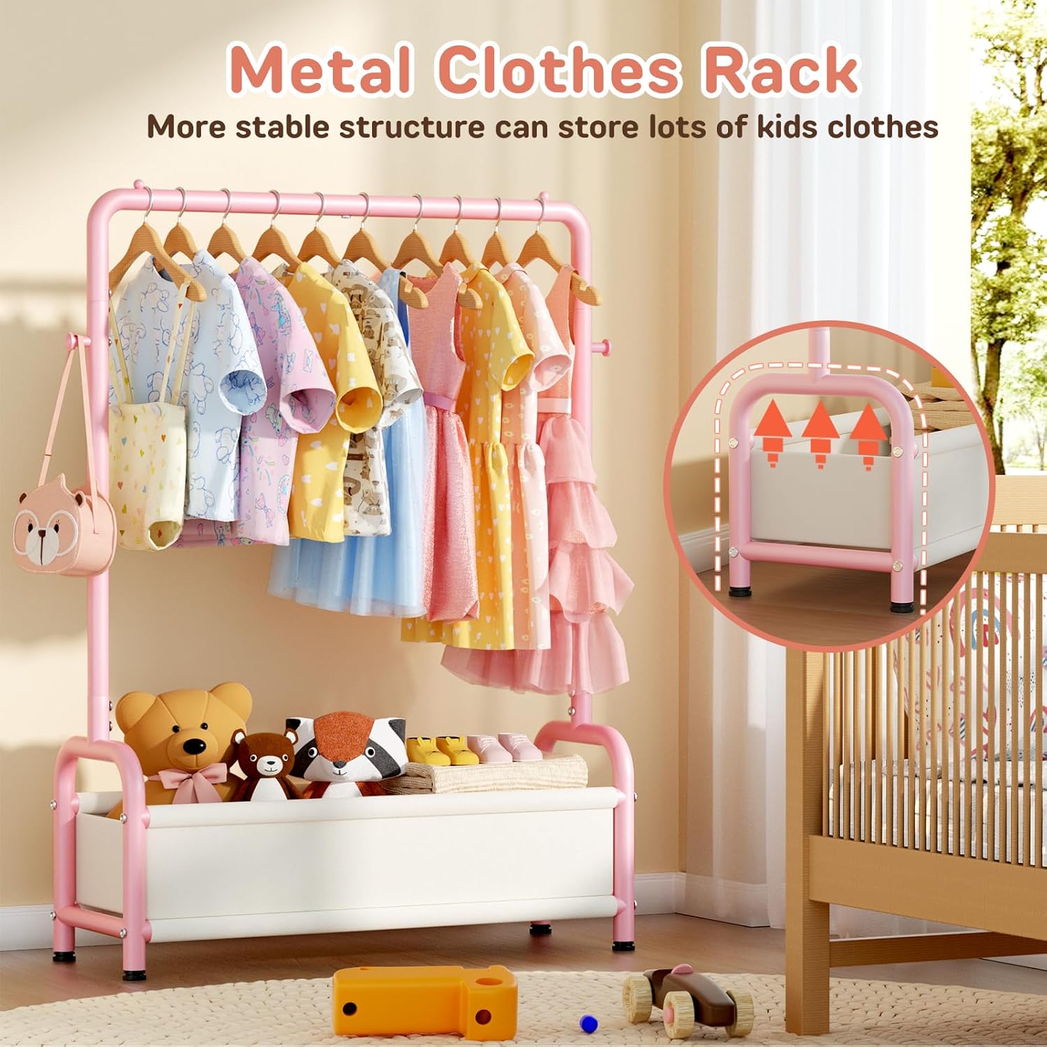 Kids Clothing Rack with Storag - Baby Clothing Hanging Rack avis et prix