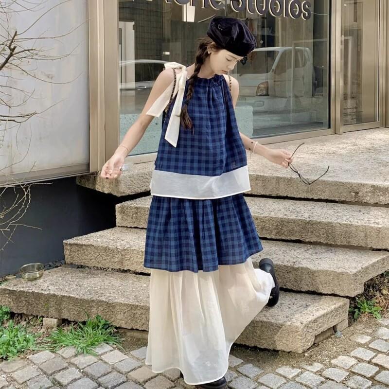 Women's Blue Plaid Two Piece S - Summer Short Set avis et prix