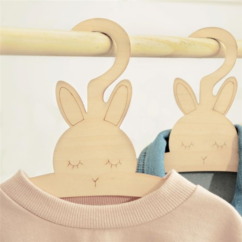 ABJI-20PCS Cute Wooden Clothes - Baby Clothing Hanging Rack avis et prix