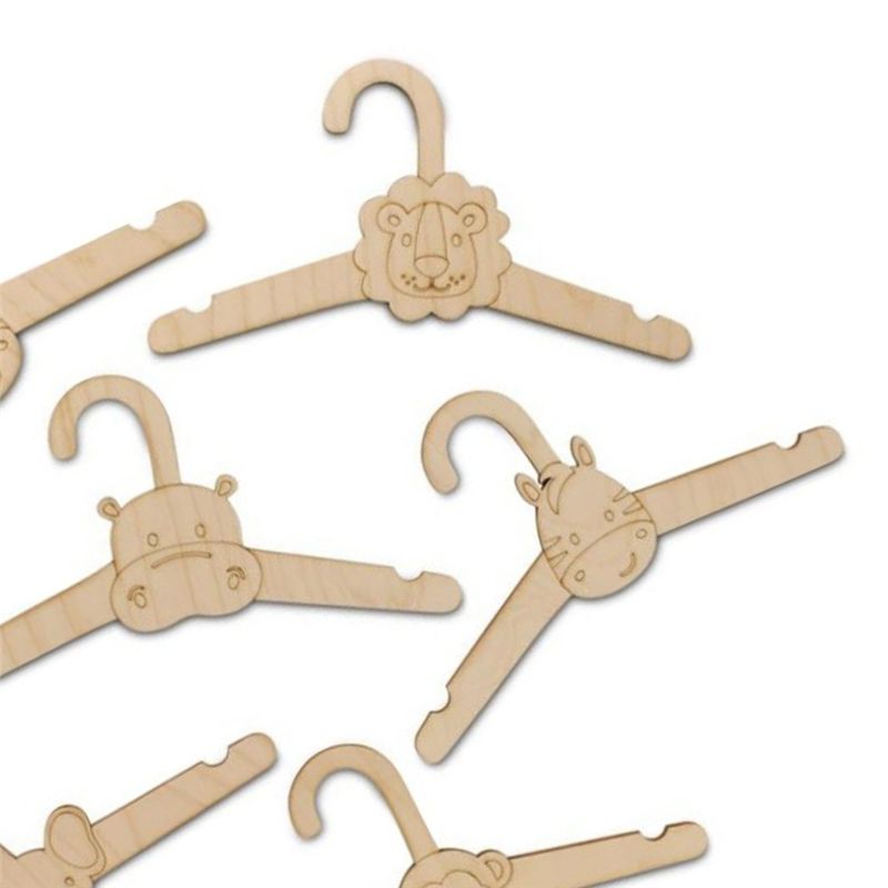 ABJI-20PCS Cute Wooden Clothes - Baby Clothing Hanging Rack avis et prix