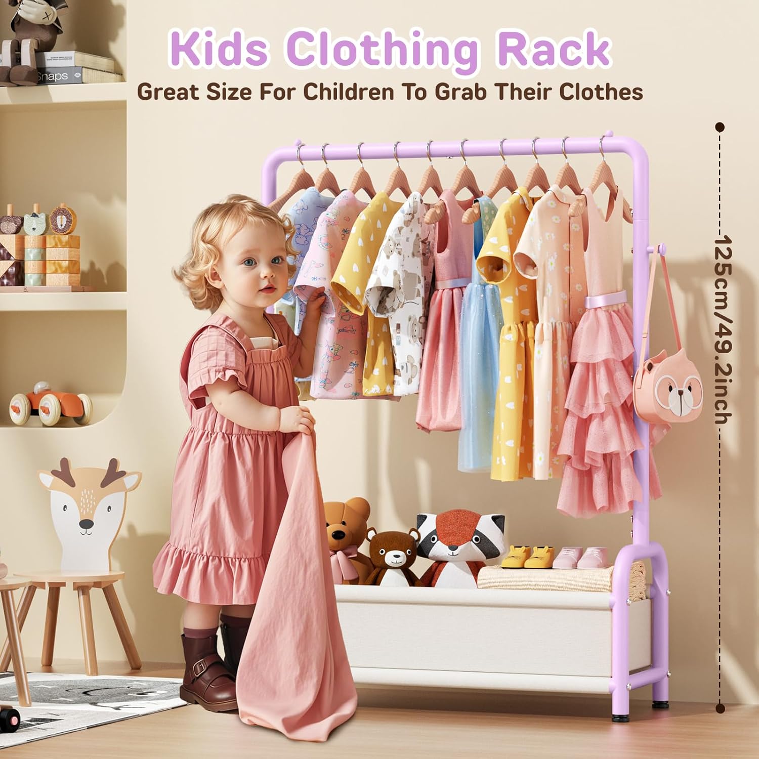 Kids Clothing Rack with Storag - Baby Clothing Hanging Rack avis et prix