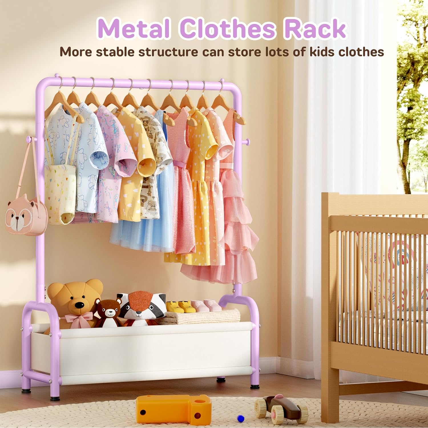Kids Clothing Rack with Storag - Baby Clothing Hanging Rack avis et prix