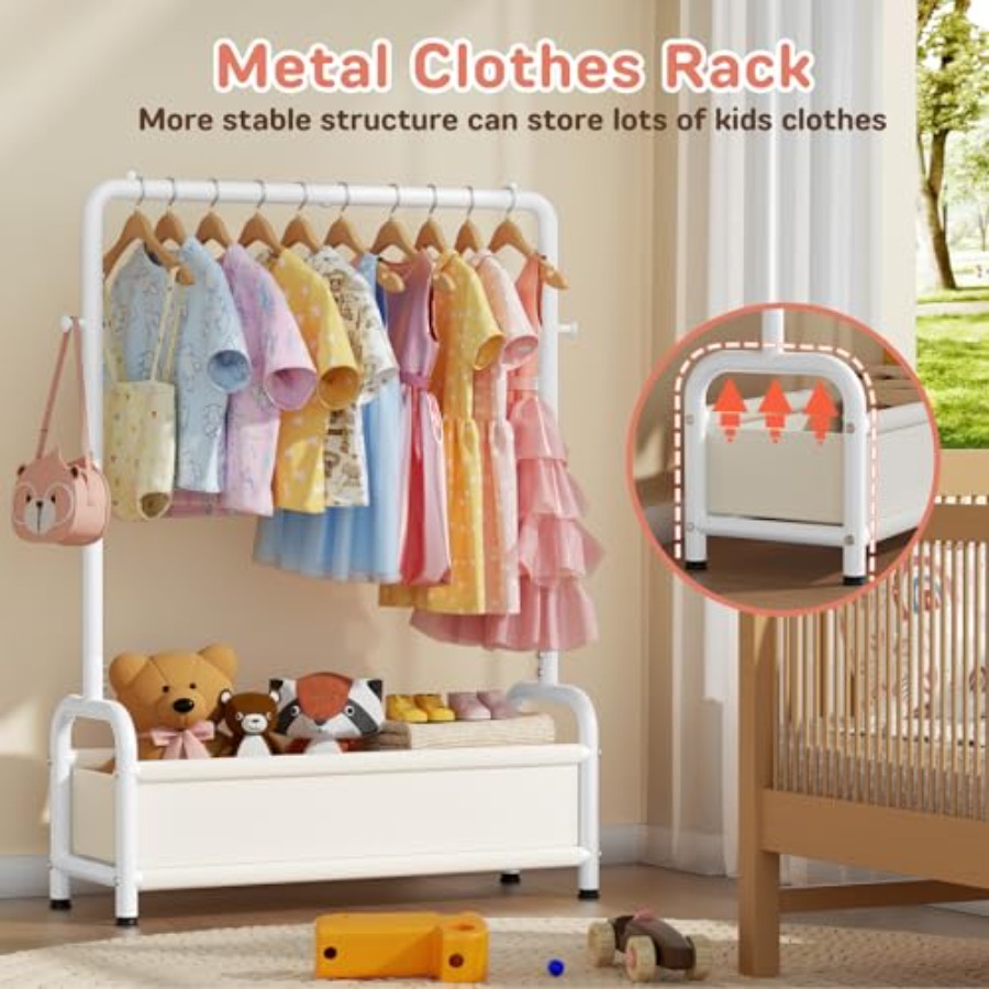 Clothing Rack with Storage She - Baby Clothing Hanging Rack avis et prix