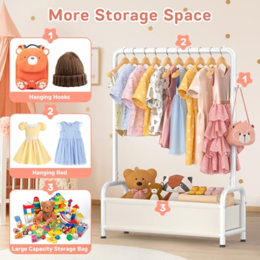 Clothing Rack with Storage She - Baby Clothing Hanging Rack avis et prix