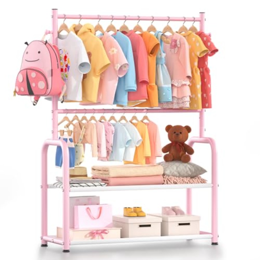 Clothing Rack with 2-Layer Sto - Baby Clothing Hanging Rack avis et prix
