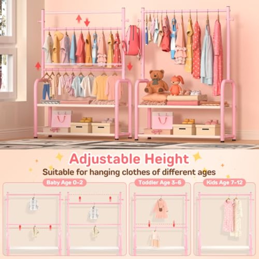 Clothing Rack with 2-Layer Sto - Baby Clothing Hanging Rack avis et prix