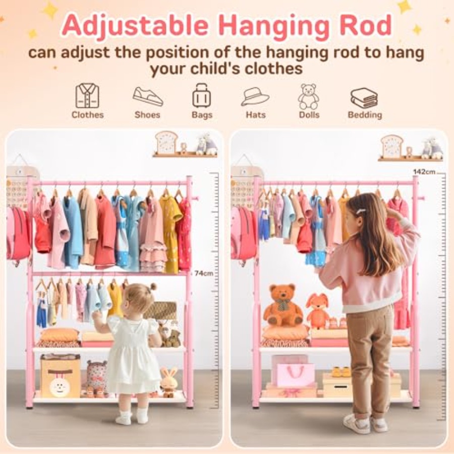 Clothing Rack with 2-Layer Sto - Baby Clothing Hanging Rack avis et prix